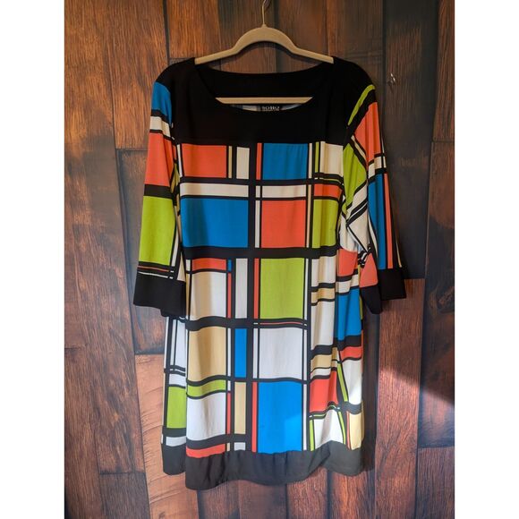 Soho Apparel Ltd Plus Size Abstract Sheath Dress Size 3XP Art to wear Unique - Picture 1 of 4